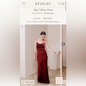 Revelry Skye Velvet Dress - Romantic Rose size 8
